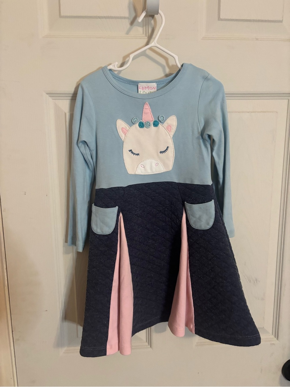 Lemon loves lime unicorn dress 3y